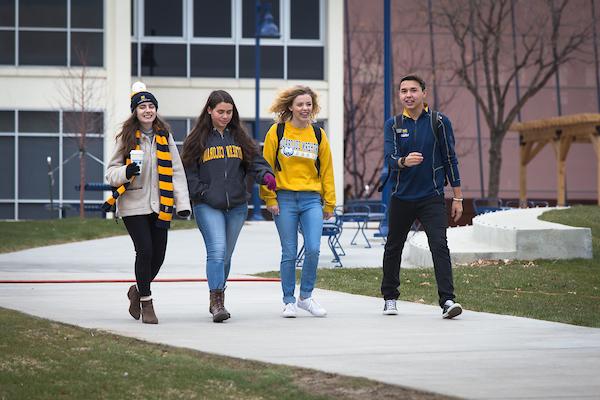 Transfer students on campus